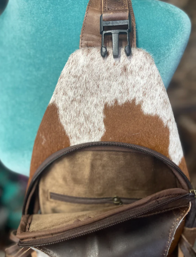 Cowhide Sling Bum Bag