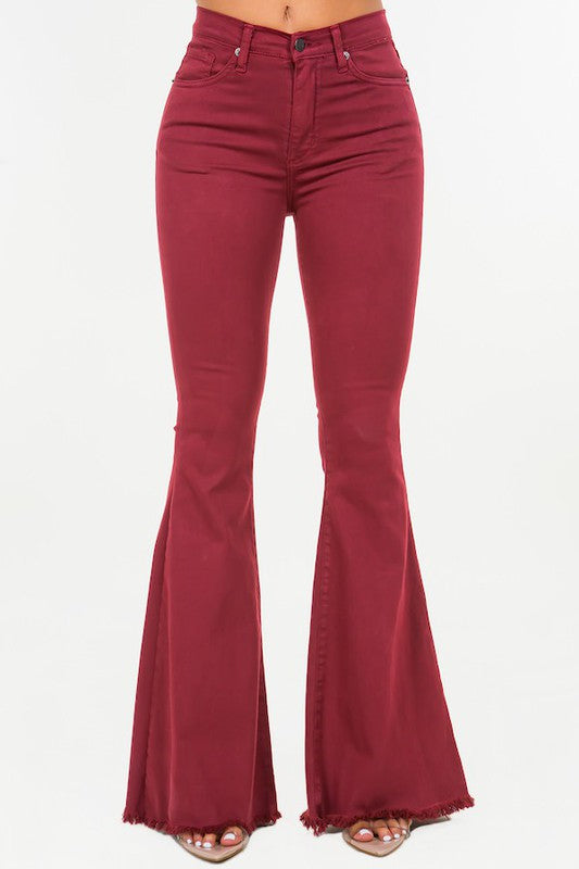 Red, Red Wine Bell Bottom Jean