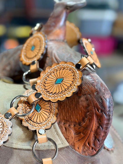 Heritage Leather Concho Belt – Hand Tooled