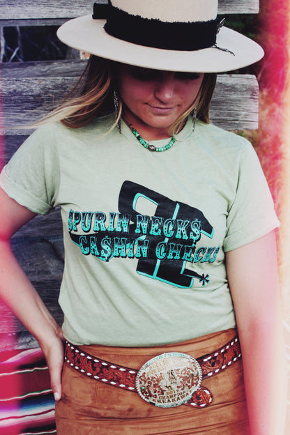 Spurin Necks Cashin Checks heather green (S013-G)