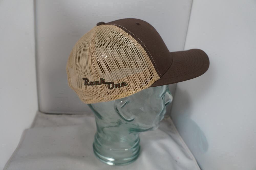 Brown-Khaki Retro Trucker with Feathers (H5-0003)