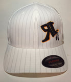 Fitted White Pinstripe with Feathers (H5-0001)